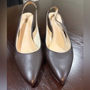 Life Stride Dark Brown Pointed Slingback Flats